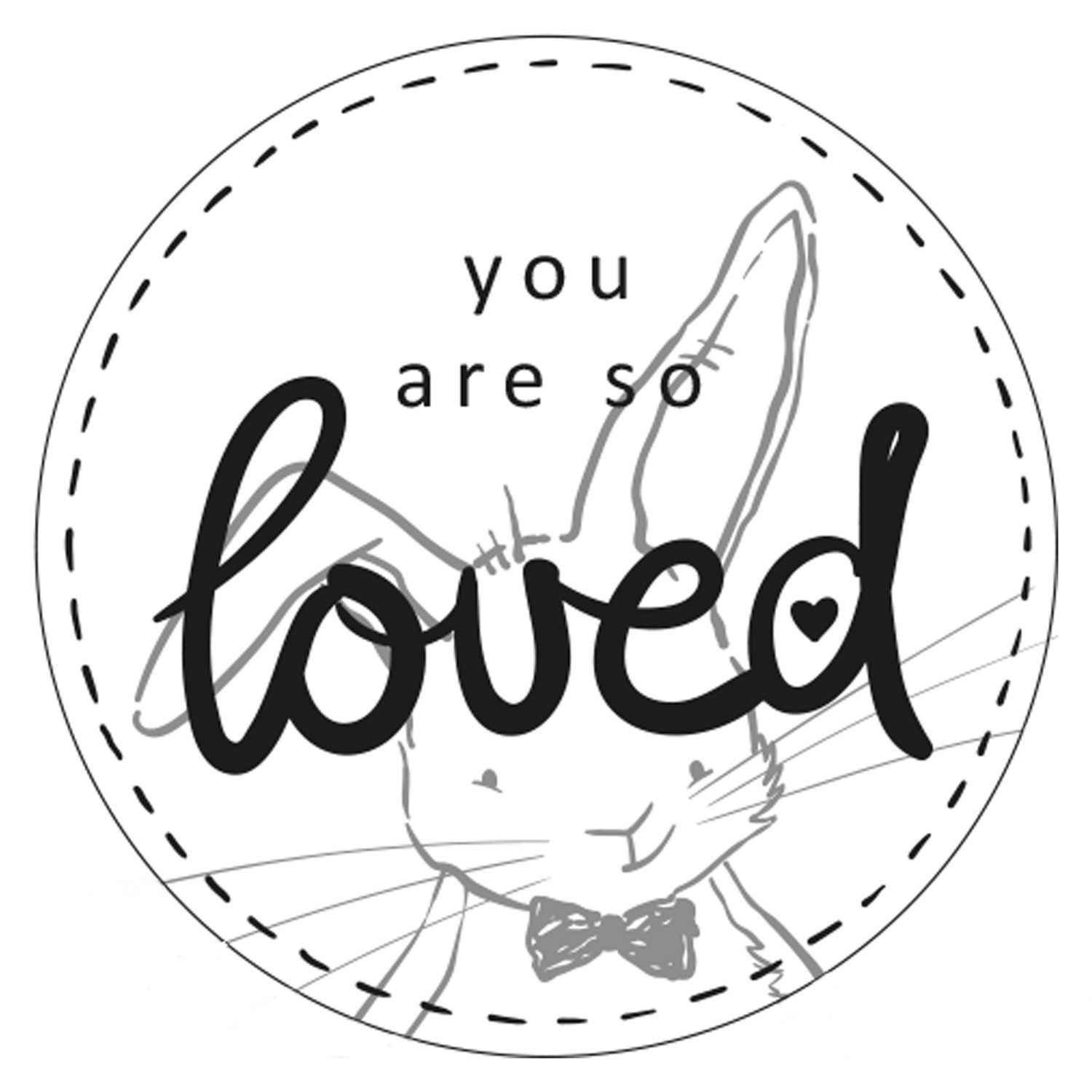 Stickers 'You are so loved' ø 40mm - per 5