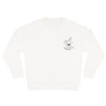 Duurzame offwhite sweater met zwarte konijn print, unisex trui