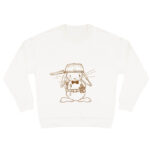 Duurzame offwhite sweater met caramelkleurige konijn-print, unisex trui