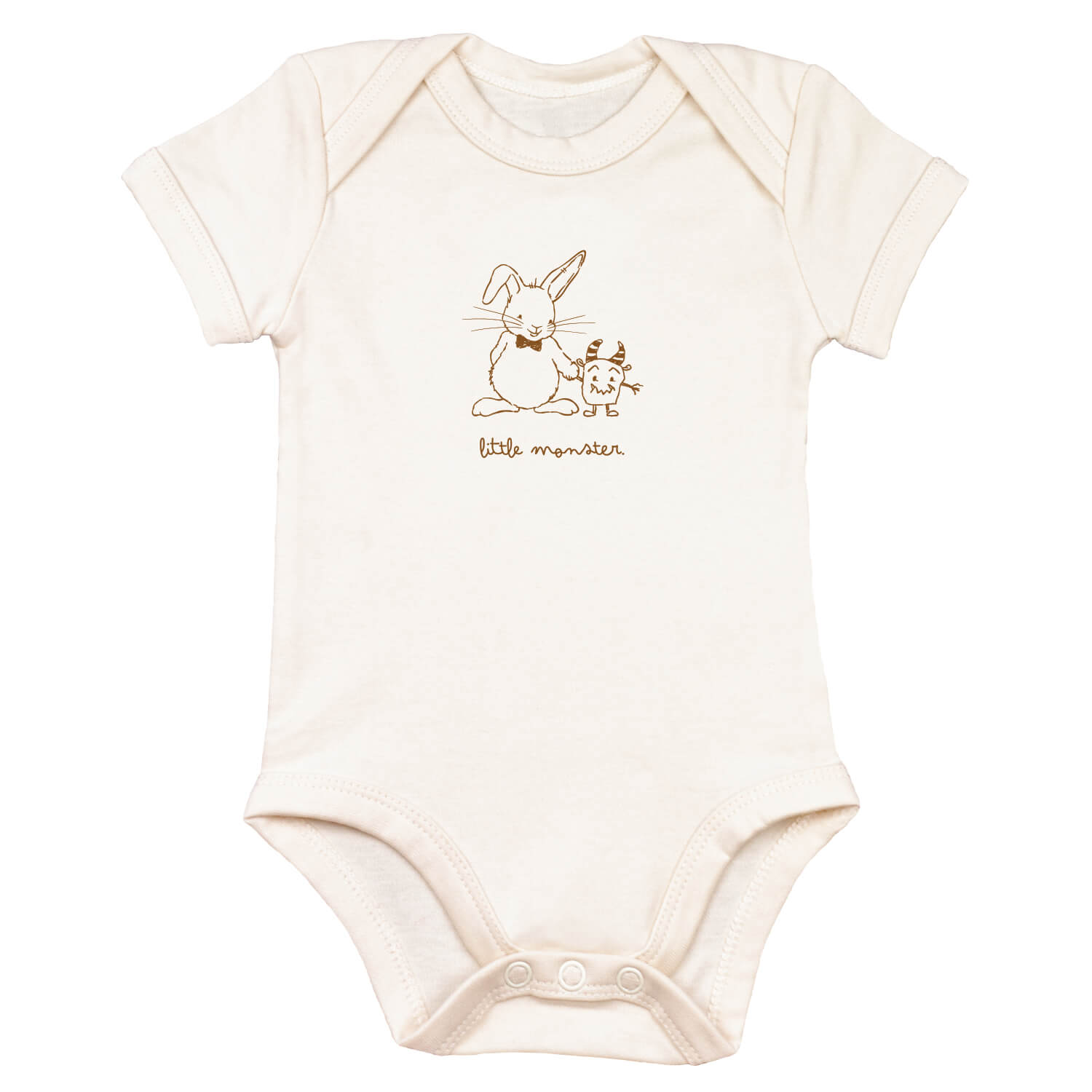 Romper korte mouw 'Little Monster' - caramel
