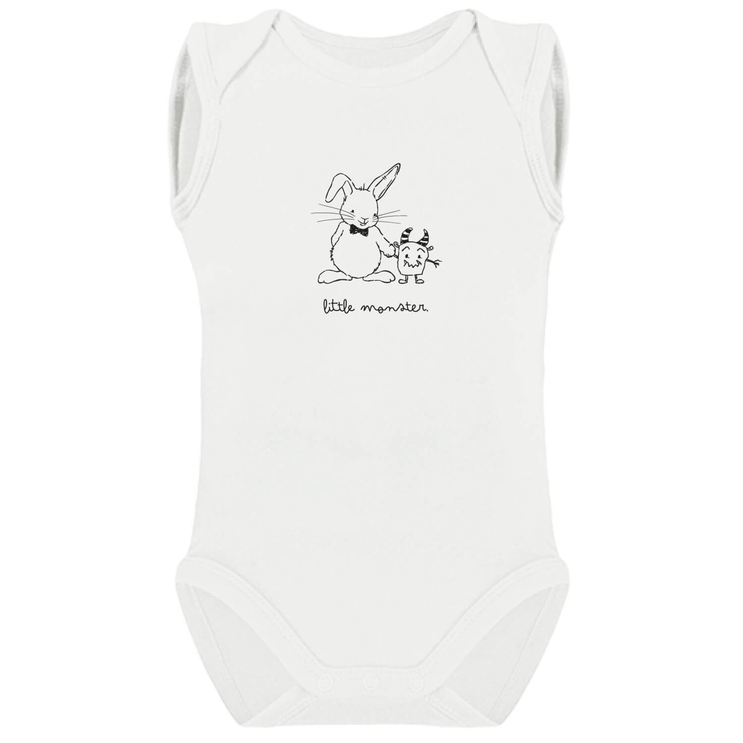 Romper mouwloos 'Little Monster' - black pure